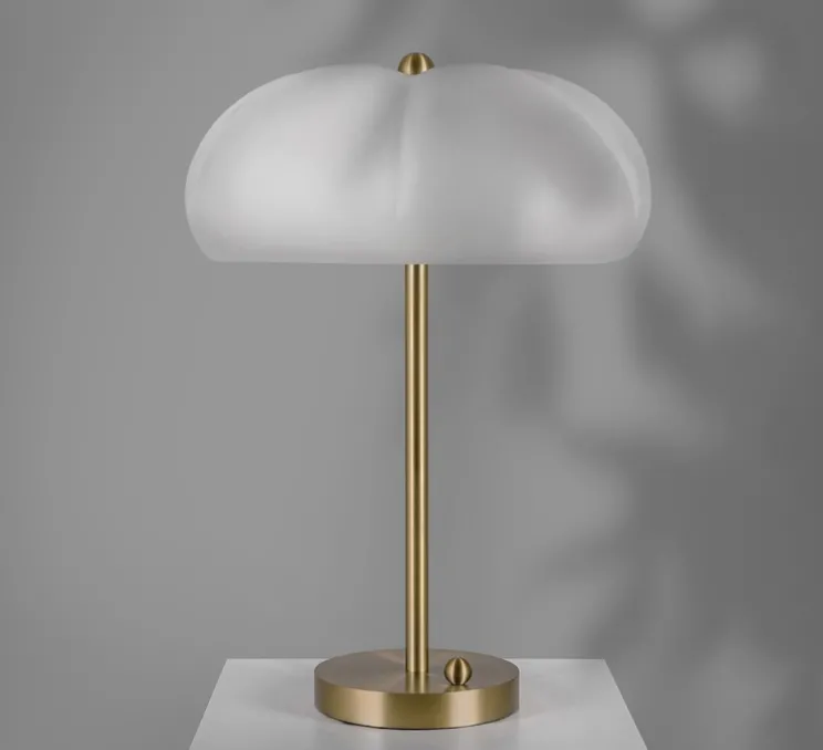Lampe à poser, Hana, blanc, laiton , Ø49cm, H69,6cm - Schwung