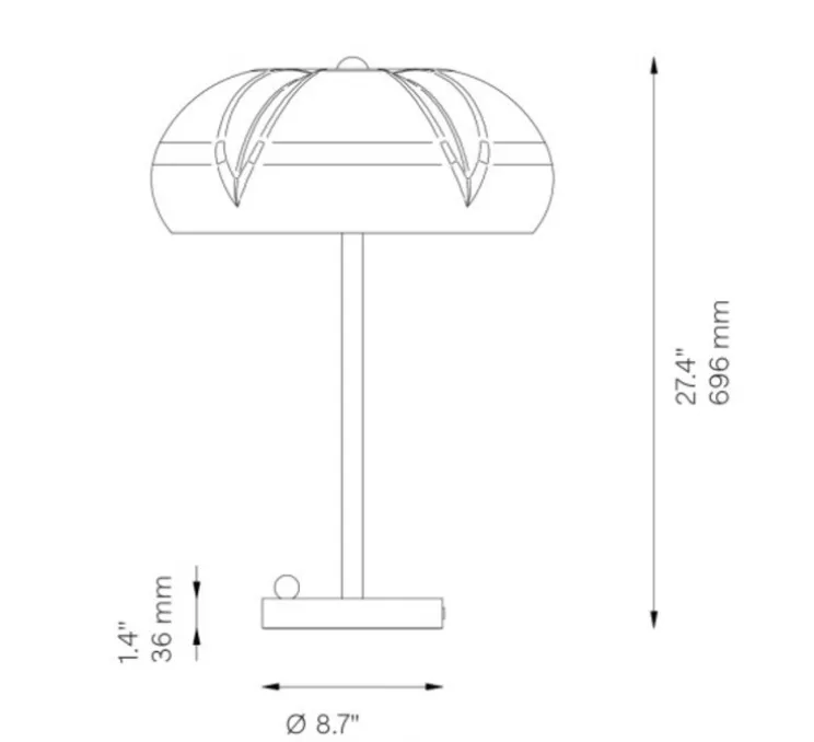 Lampe à poser, Hana, blanc, laiton , Ø49cm, H69,6cm - Schwung