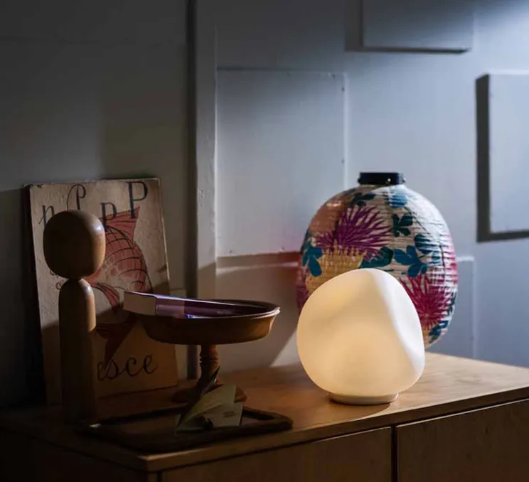 Lampe à poser, Hoba Piccola, blanc, L13cm, H12cm - Foscarini