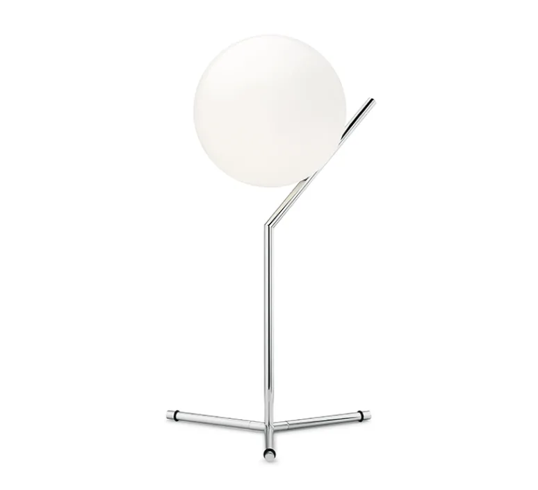 Lampe*Flos Lampe à poser, IC Lights Table 1 High, , Ø32,1cm, H53cm - opalin et chromé