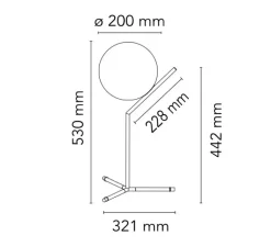 Lampe*Flos Lampe à poser, IC Lights Table 1 High, , Ø32,1cm, H53cm - opalin et chromé