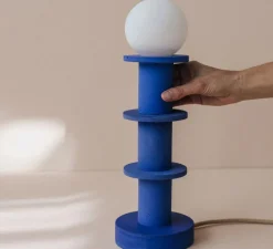 Lampe*Zuri Lampe à poser, Idoia 3, , Ø12,5cm, H30cm - bleu