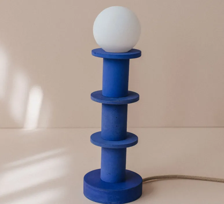 Lampe*Zuri Lampe à poser, Idoia 3, , Ø12,5cm, H30cm - bleu