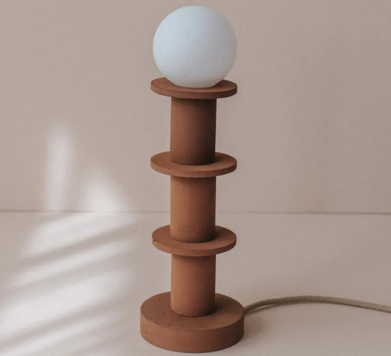 Lampe*Zuri Lampe à poser, Idoia 3, , Ø12,5cm, H30cm - châtaigne