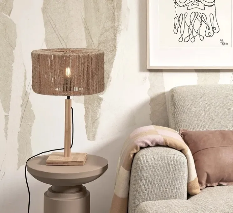 Lampe à poser, Iguazu, naturel, Ø30cm, H37cm - Good&Mojo