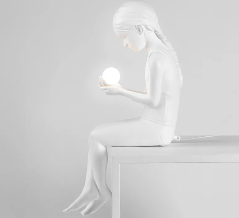 Enfants|Lampe*Seletti Lampe à poser, Innerglow Mini Girl, , L22cm, H49,5cm - blanc