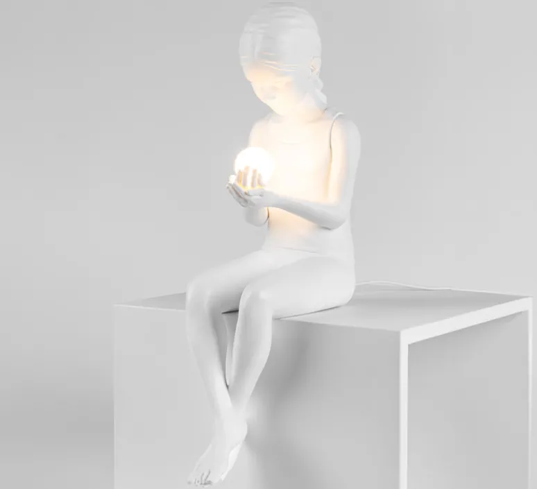 Enfants|Lampe*Seletti Lampe à poser, Innerglow Mini Girl, , L22cm, H49,5cm - blanc