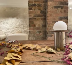 Lampe*CVL Lampe à poser, Janed, , Ø12cm, H16,8cm - nickel satiné