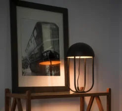 Lampe*Faro Lampe à poser, JELLYFISH, , LED, 3000K, Ø29cm, H44cm - noir et or