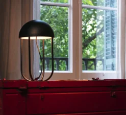 Lampe*Faro Lampe à poser, JELLYFISH, , LED, 3000K, Ø29cm, H44cm - noir et or