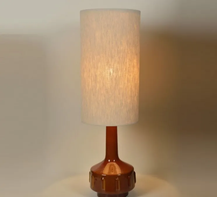 Lampe à poser, Jimmy XL, brun et beige, Ø36cm, H121cm - Market Set