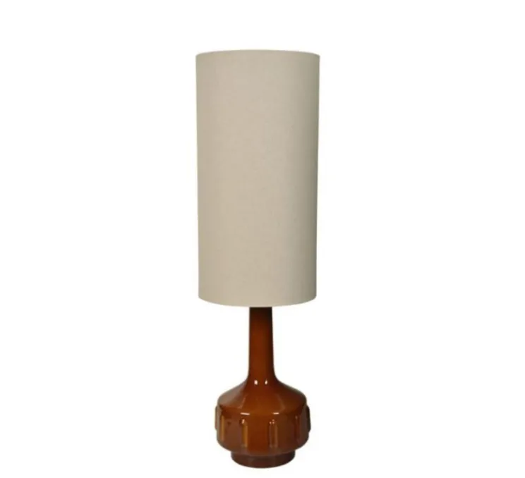 Lampe à poser, Jimmy XL, brun et beige, Ø36cm, H121cm - Market Set