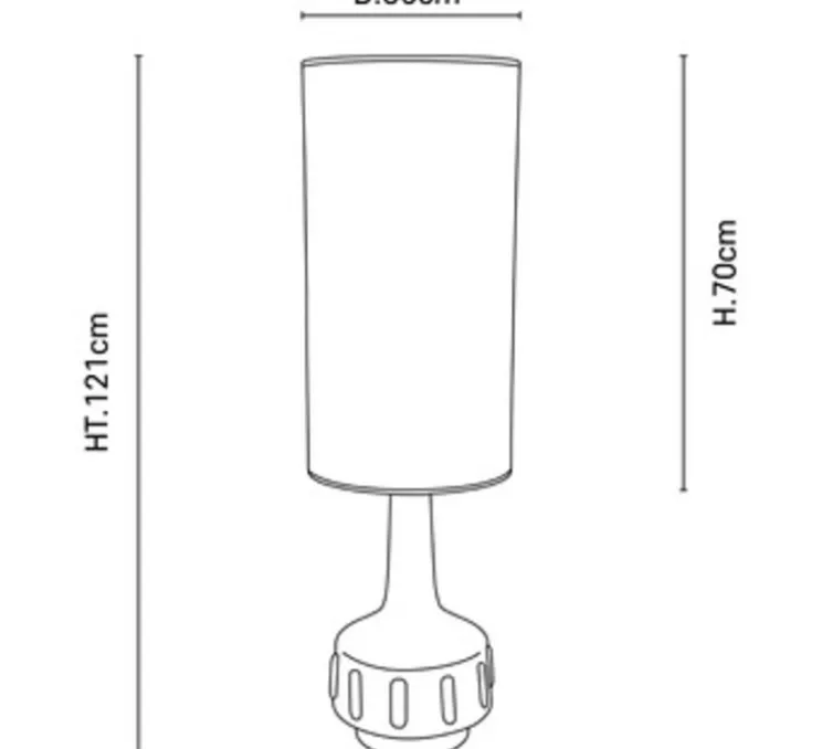 Lampe à poser, Jimmy XL, brun et beige, Ø36cm, H121cm - Market Set