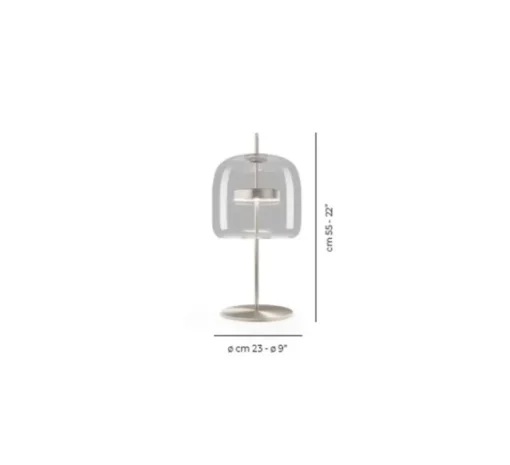 Lampe*Vistosi Lampe à poser, JUBE LT P, , LED, dim, 2700K, 2000 lm, L23cm, H55cm - cristal transparent, laiton mat