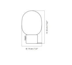 Lampe*Audo Copenhagen Lampe à poser, JWDA , , Ø19cm, H32cm - marbre blanc, opalin mat