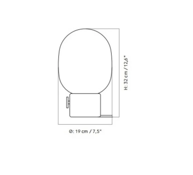 Lampe*Audo Copenhagen Lampe à poser, JWDA , , Ø19cm, H32cm - marbre blanc, opalin mat