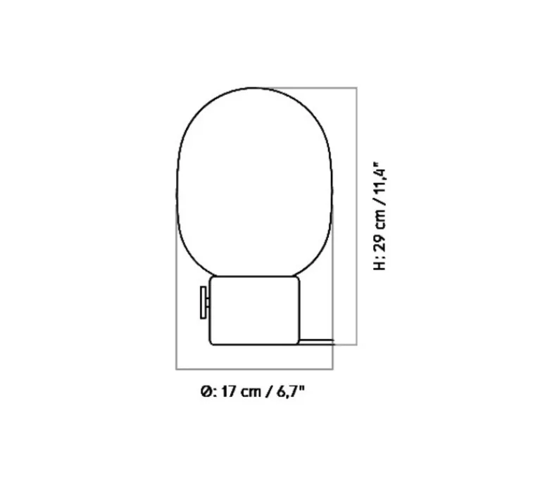 Lampe*Audo Copenhagen Lampe à poser, JWDA , , Ø17cm, H29cm - noir, opalin mat