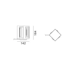 Lampe à poser, Kassablanka 142, aluminium, L14,2cm, H15,3cm - Lyfa