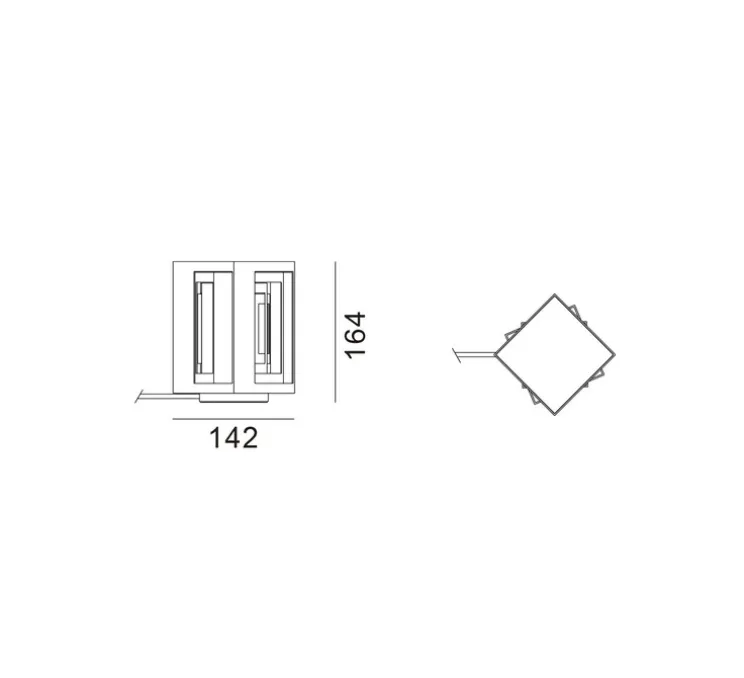 Lampe à poser, Kassablanka 142, aluminium, L14,2cm, H15,3cm - Lyfa
