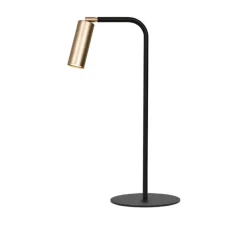 Lampe à poser, Kea S, noir et doré, L5,5cm, H47cm-Luxcambra