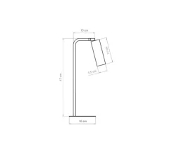Lampe à poser, Kea S, noir et doré, L5,5cm, H47cm-Luxcambra