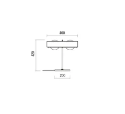 Lampe à poser, Kernel, bleu, laiton, LED, L40cm, H20cm - Bert Frank