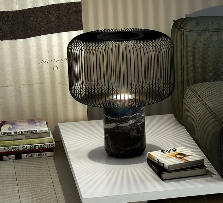 Lampe*B.lux Lampe à poser, Keshi, marbre , H44cm, Ø50cm - B-LUX noir