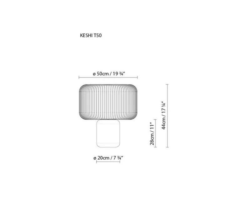 Lampe*B.lux Lampe à poser, Keshi, marbre , H44cm, Ø50cm - B-LUX noir