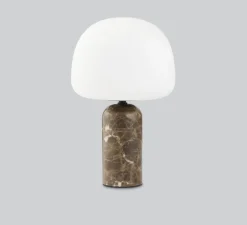 Lampe*Northern Lampe à poser, Kin, , LED, dim, 2700K, 800 lm, Ø20cm, H33cm - blanc mat, marbre marron