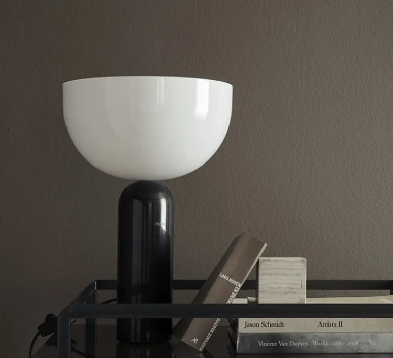 Lampe*New Works Lampe à poser, Kizu Large, , blanc, Ø30cm, H45cm - Marbre noir