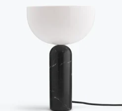 Lampe*New Works Lampe à poser, Kizu Large, , blanc, Ø30cm, H45cm - Marbre noir