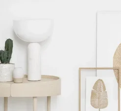 Lampe à poser, Kizu Large, marble blanc, et opalin, H45cm - Ø 30 cm - New Works