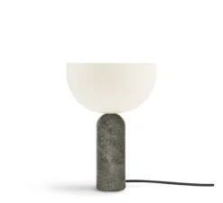 Lampe à poser, Kizu Small, blanc et marbre gris du marais, Ø25cm, H35cm - New Works