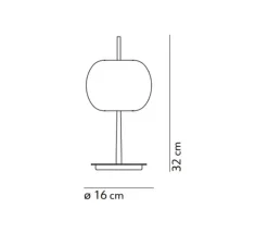Lampe*KDLN Lampe à poser, Kushi 10th, , LED, dim tunable white, 1800-3000K, 840 lm, Ø16cm, H32cm - laiton