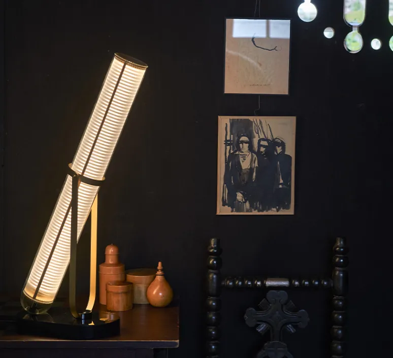 Lampe*DCW éditions Paris Lampe à poser, La Lampe Frechin, , LED, 2700K, 1240lm, L25cm, H62,5cm - marbre noir et verre