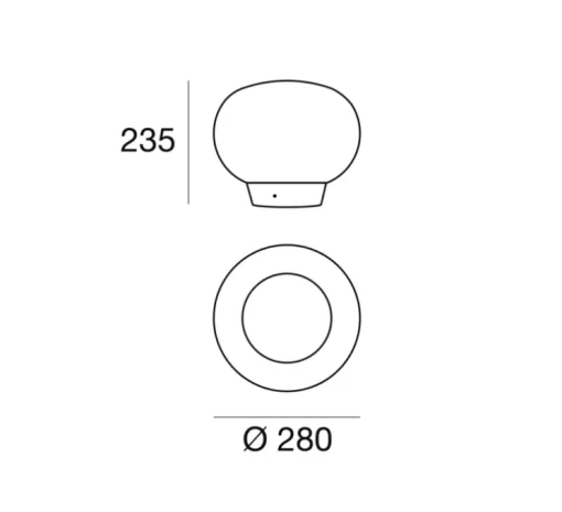 Lampe à poser, La Mariée, transparent, blanc, IP40, LED, dim, 3000K, 1008 lm, Ø28cm, H23,5cm - Stilnovo
