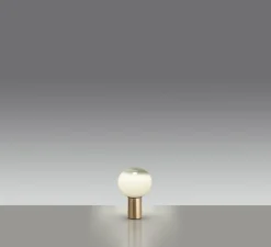 Lampe*Artemide Lampe à poser, Laguna Tavolo, , Ø16cm, H24,1cm - transparent fumé, laiton satiné