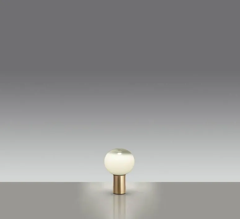 Lampe*Artemide Lampe à poser, Laguna Tavolo, , Ø16cm, H24,1cm - transparent fumé, laiton satiné