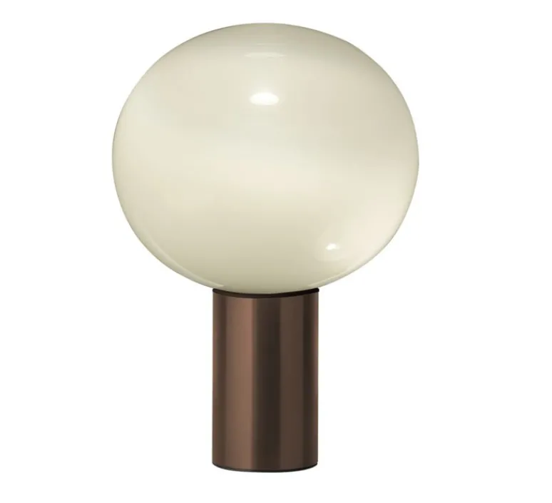 Lampe*Artemide Lampe à poser, Laguna Tavolo, , Ø16cm, H24,1cm - transparent fumé, bronze satiné