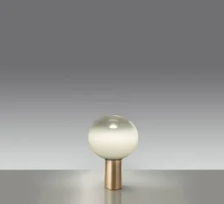 Lampe*Artemide Lampe à poser, Laguna Tavolo, , dimmable, Ø26cm, H38,3cm - transparent fumé, laiton satiné