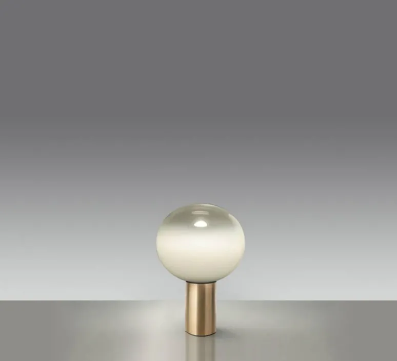 Lampe*Artemide Lampe à poser, Laguna Tavolo, , dimmable, Ø26cm, H38,3cm - transparent fumé, laiton satiné