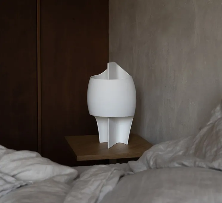 Lampe à poser, Lampe B, gypse blanc, LED, 2200K, 750 lm, L24cm, H39cm - Thierry Dreyfus -DCW éditions Paris
