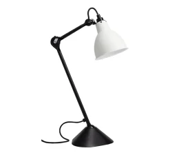 Lampe|Enfants*DCW éditions Paris Lampe à poser, Lampe Gras 205, , L14cm, H59cm - corps noir, abat-jour rond blanc (intérieur blanc)