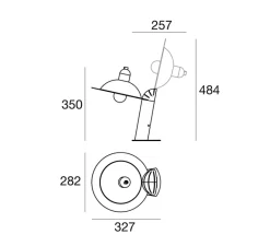 Lampe*Stilnovo Lampe à poser, Lampiatta, , L28,2cm, H48,4cm - blanc
