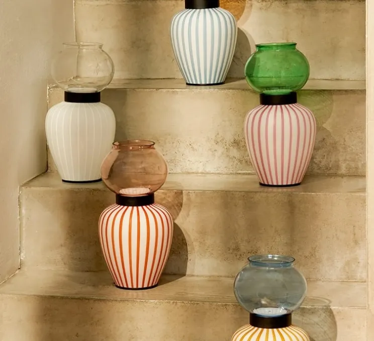 Lampe à poser, Layla, Tabac, verre bleu, LED, 3000K, 983 lm, Ø17cm, H33cm - MM Lampadari