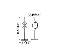 Lampe*Faro Lampe à poser, Le vita, , LED, 2700k, 570lm, L15cm, H5,8cm - blanc, or