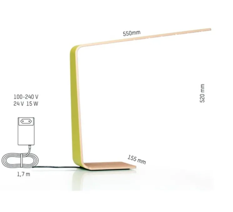 Lampe à poser, LED4, bouleau, 2700K, H52cm - TUNTO