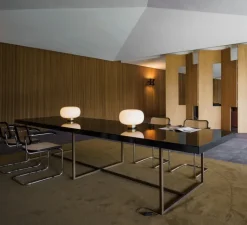 Lampe*Tooy Lampe à poser, Legier 557.34, , IP40, LED, 2700K, 800lm, Ø35cm, H26cm - verre opalin blanc et base laiton brossé