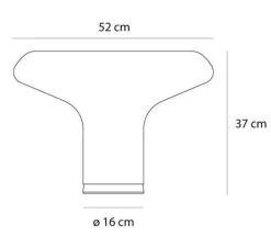 Lampe*Artemide Lampe à poser, Lesbo, , Ø52cm, H37cm - blanc fumé