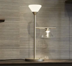 Lampe*Tooy Lampe à poser, Lifa, 565.32, , IP40, LED, 2700K, 700 lm, L18cm, H49,5cm - or chaud, globes opalin et transparent